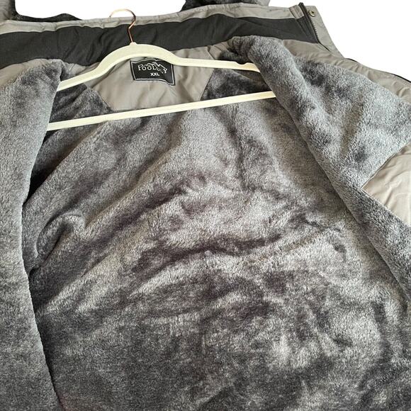 Pooluly Ski Jacket Mens XXL Gray Waterproof Windbreaker Hooded Fleece Lined - Picture 7 of 10